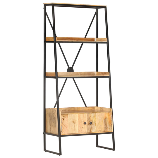vidaXL 4-tasoinen kirjahylly 80x39x180 cm täysi mangopuu