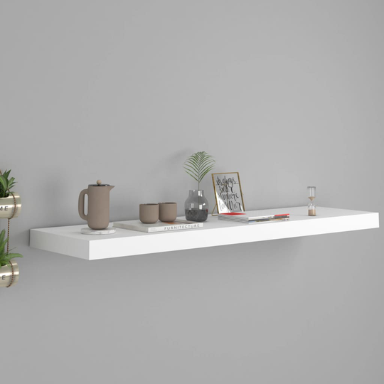 vidaXL Kelluva seinähylly valkoinen 90x23,5x3,8 cm MDF