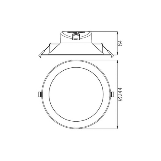 Acrux 195 -LED-uppovalo valkoinen Ø 24,4 cm