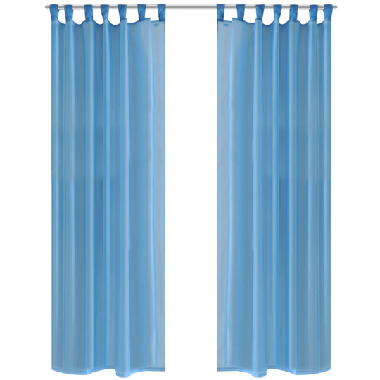 Turkoosit Sheer Verhot 140 x 175 cm 2 kpl