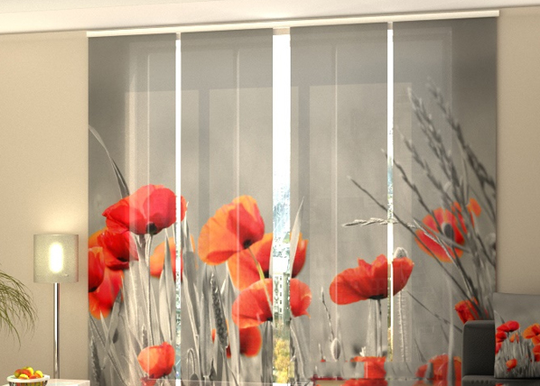 Pimentävä paneeliverho Wild Poppies 240x240 cm