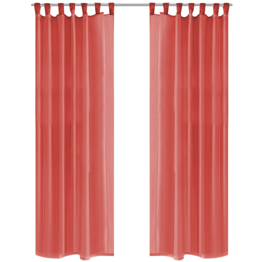 vidaXL Voileeverhot 2 kpl 140x175 cm Punainen