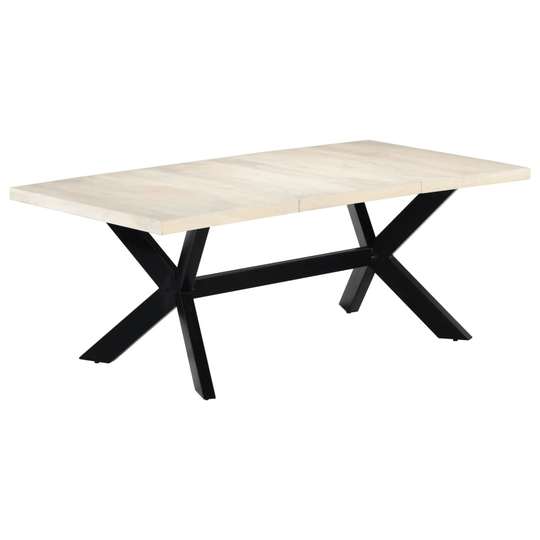 vidaXL Ruokapöytä valkoinen 200x100x75 mangopuu