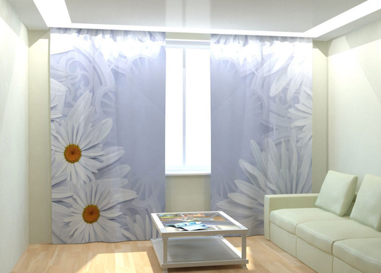 Kuvaverhot WHITE DAISIES 300x260 cm