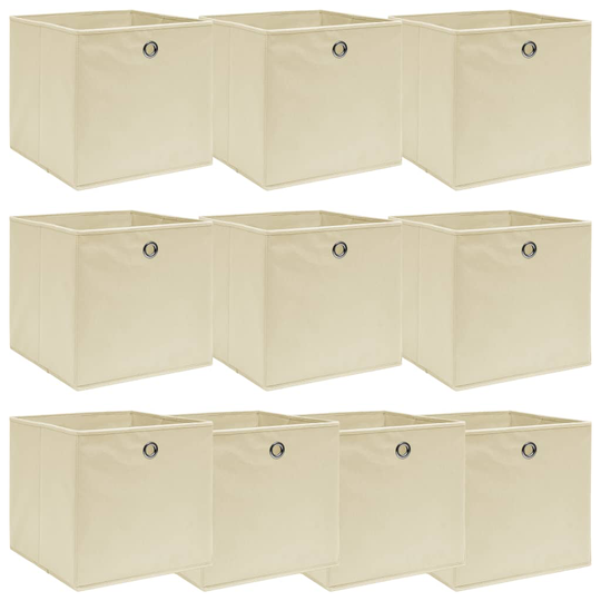 vidaXL Säilytyslaatikot 10 kpl kerma 32x32x32 cm kangas