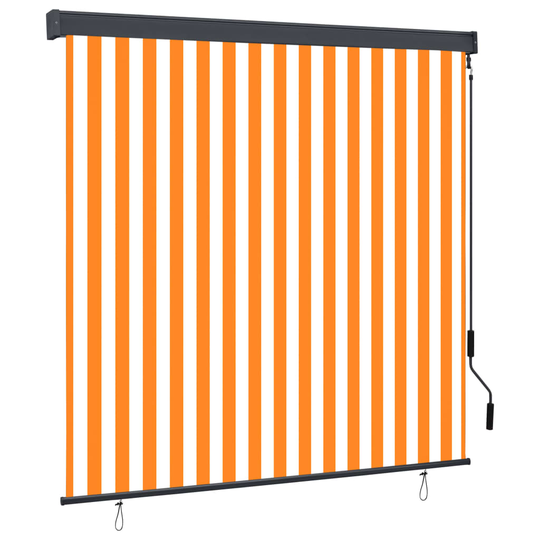vidaXL Ulkorullaverho 160x250 cm valkoinen ja oranssi
