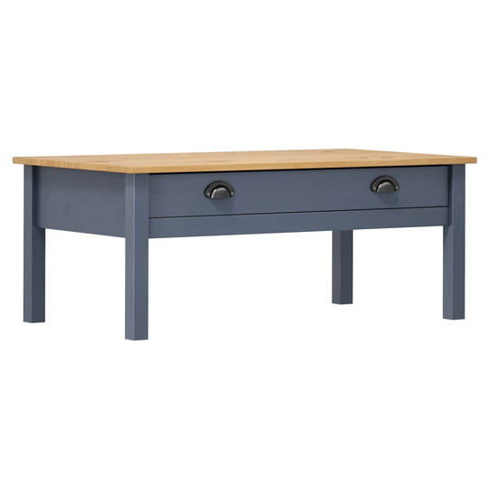 vidaXL Sohvapöytä Hill Range harmaa 100x55x40 cm täysi mänty