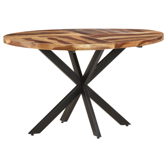 vidaXL Ruokapöytä 140x80x75 cm täysi akaasiapuu seesamviimeistelyllä