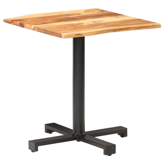 vidaXL Bistropöytä elävät reunat 70x70x75 cm täysi akaasiapuu