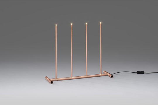 Elljusstake 4 lj koppar LED (kupari)