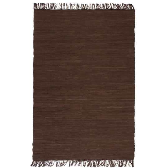 vidaXL Käsin kudottu Chindi-matto puuvilla 120x170 cm ruskea