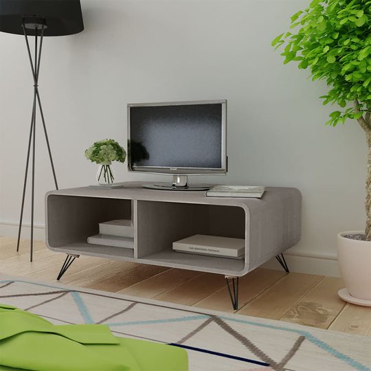 vidaXL Sohvapöytä 90x55,5x38,5 cm täysi keisaripuu harmaa