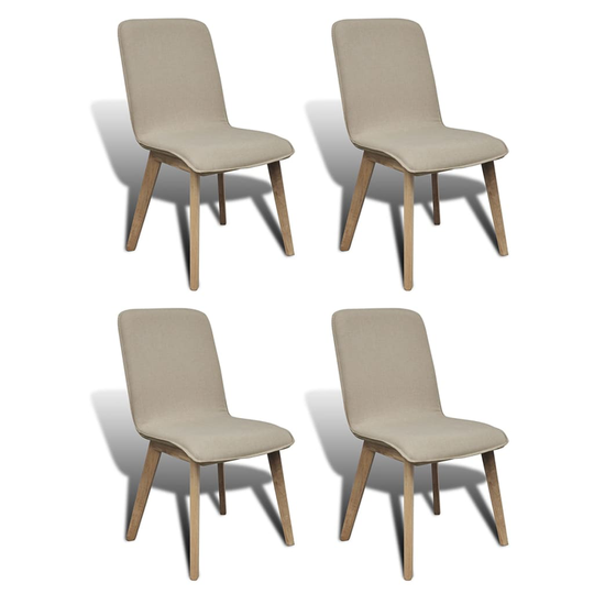 vidaXL Ruokatuolit 4 kpl beige kangas ja täystammi