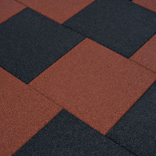 vidaXL Kaatumissuojalevyt 18 kpl kumi 50x50x3 cm punainen