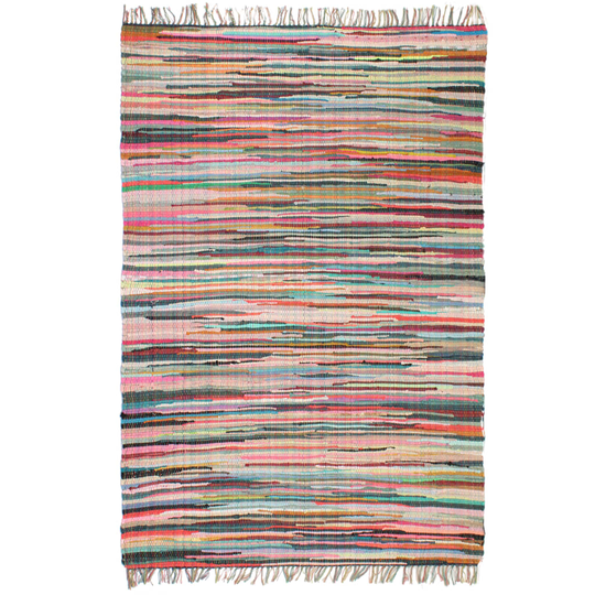 vidaXL Käsin kudottu Chindi-matto puuvilla 80x160 cm monivärinen