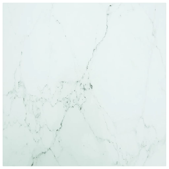 vidaXL Pöytälevy valkoinen 70x70 cm 6 mm karkaistu lasi marmorikuvio