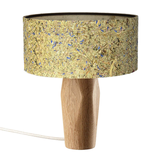 LeuchtNatur Pura -LED-pöytälamppu tammi/ruiskukka