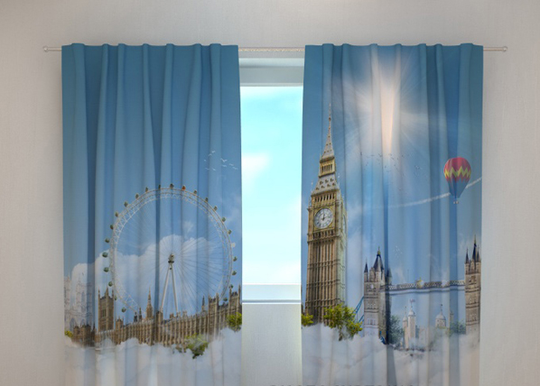 Läpinäkyvä verho LONDON SKY 240x220 cm