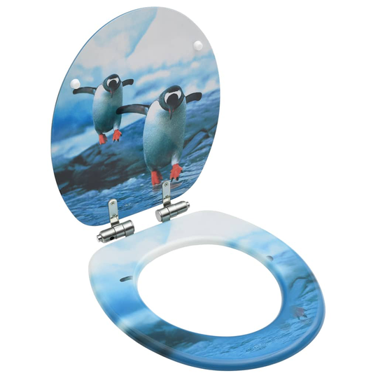 vidaXL WC-istuin soft close -kannella MDF pingviinikuosi