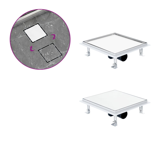 vidaXL Suihkukaivo 2-in-1 kansi 25x25 cm ruostumaton teräs