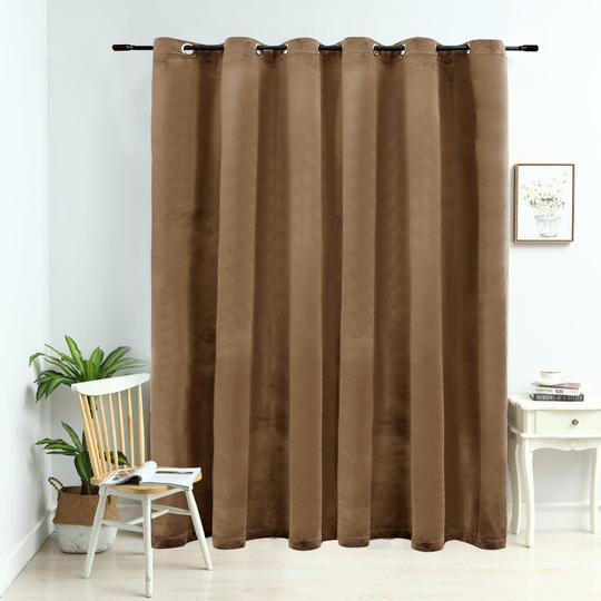 vidaXL Pimennysverho metallirenkailla sametti beige 290x245 cm