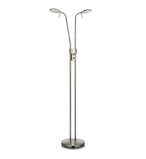 Hudson dubbel floor lamp LED (Harjattu teräs)