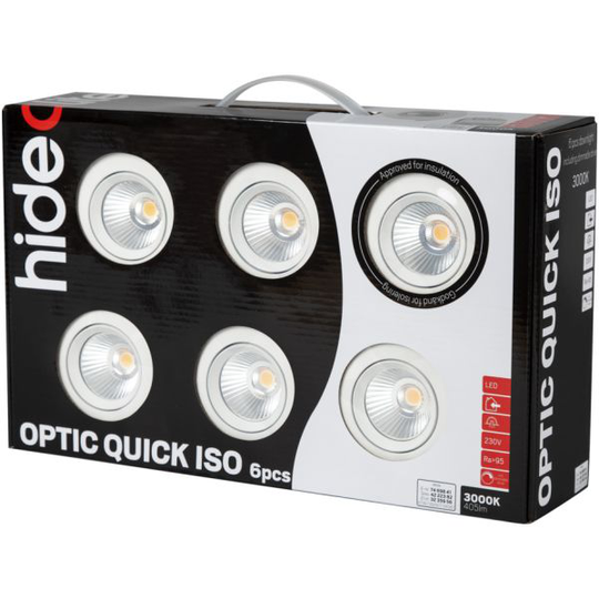 Hide-a-Lite Optic Quick ISO Alasvalo valkoinen, 6-pack 3000 K