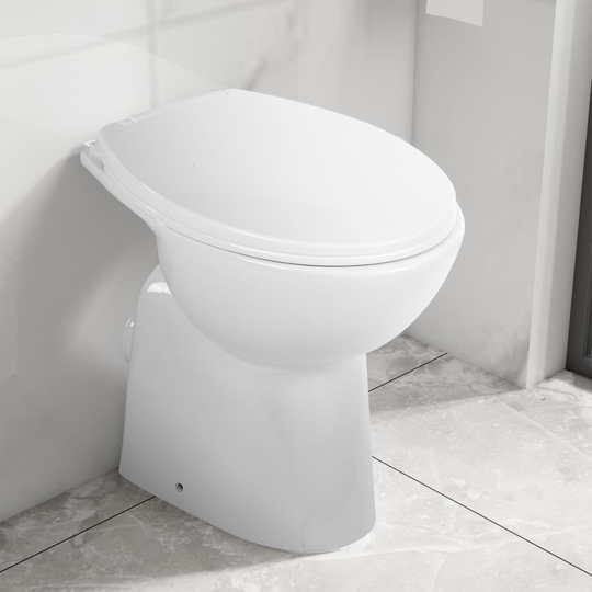 vidaXL Korkea reunaton WC Soft Close 7 cm korkeampi keraaminen valk.