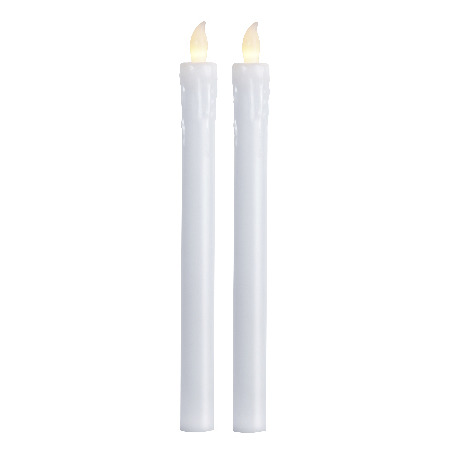 Antique candle 2ps white (valkoinen)