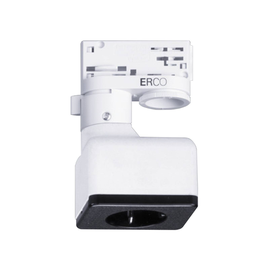 ERCO 3-vaihesovitin ja schuko-rasia, valkoinen