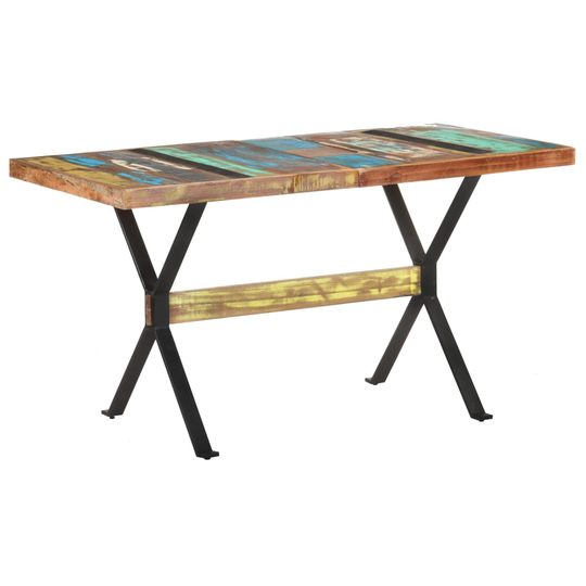 vidaXL Ruokapöytä 140x70x76 cm kierrätetty täyspuu