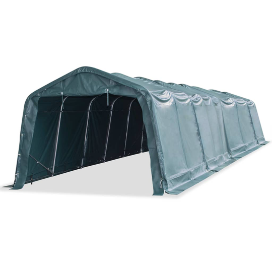 vidaXL Irrotettava karjateltta PVC 550 g/m² 3,3x12,8 m tummanvihreä
