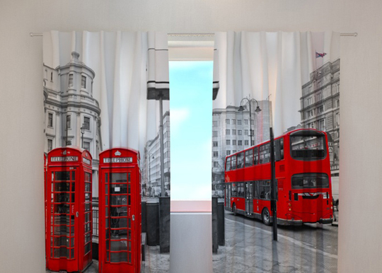 Pimentävä verho LONDON BUS 240x220 cm