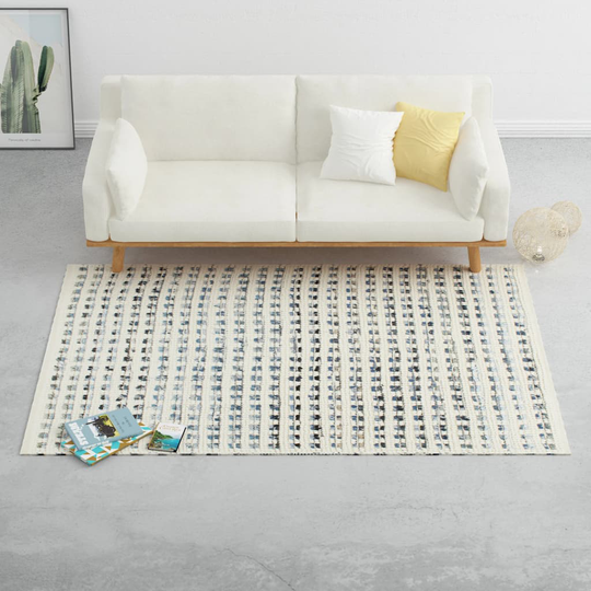 vidaXL Matto denim/villa 80x150 cm sininen/valkoinen
