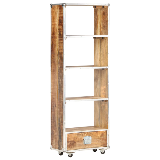 vidaXL Kirjahylly 56x28x163 cm täysi karkea mangopuu