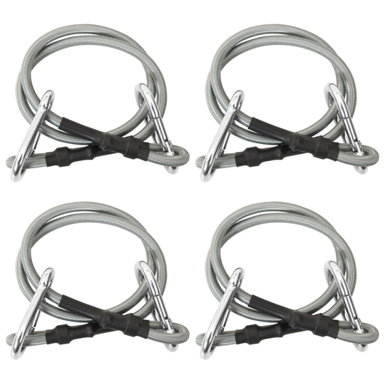 310252 vidaXL Ropes with Carabiner 4 pcs Rubber