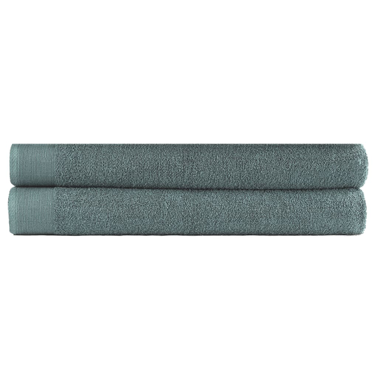vidaXL Saunapyyhesetti 2 kpl puuvilla 450 g/m² 80x200 cm vihreä