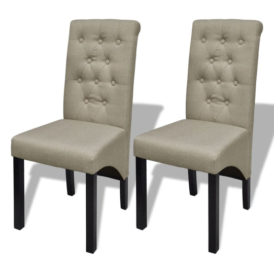 vidaXL Ruokapöydän tuolit 2 kpl beige kangas