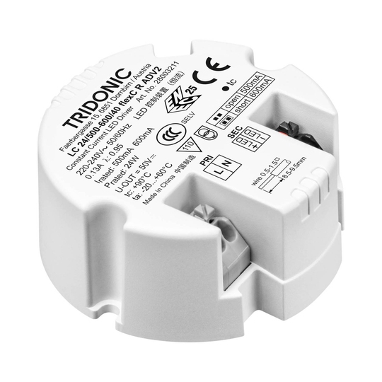 TRIDONIC-LEDmuuntaja LC 24W 500-600mA flexC R ADV2