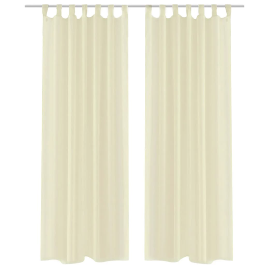 Kermanväriset Sheer Verhot 140 x 225 cm 2 kpl