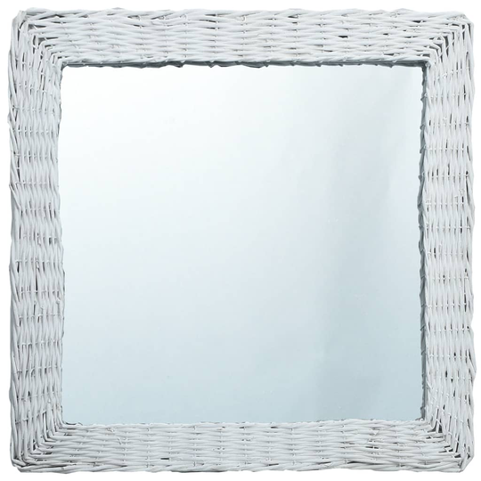vidaXL Peili valkoinen 50x50 cm paju