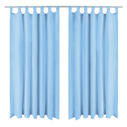 vidaXL Mikro-satiiniverhot silmukoilla 2 kpl 140x245 cm Turkoosi