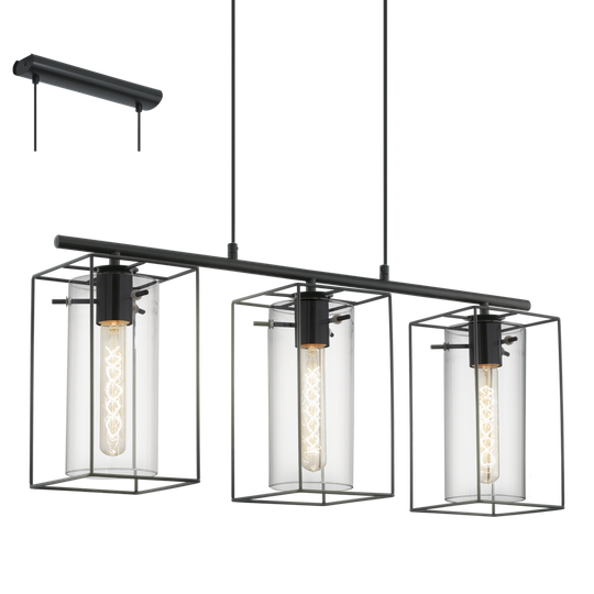 Loncino 3 ceiling light (musta)
