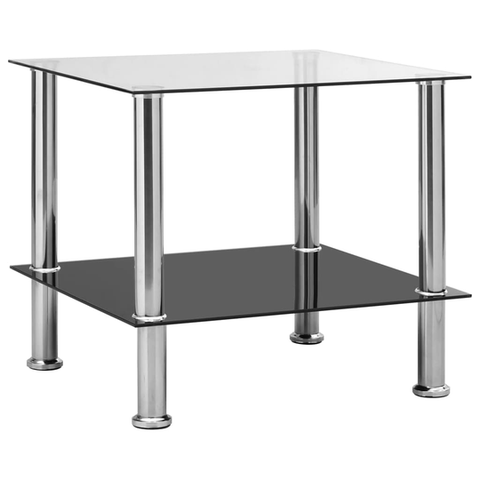 vidaXL Sivupöytä läpinäkyvä 45x50x45 cm karkaistu lasi