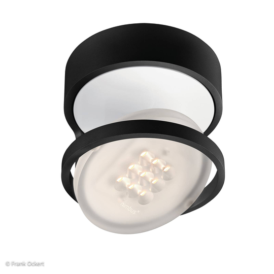 Nimbus Rim R 9 -LED-kattovalo Ø 11 cm 927, musta