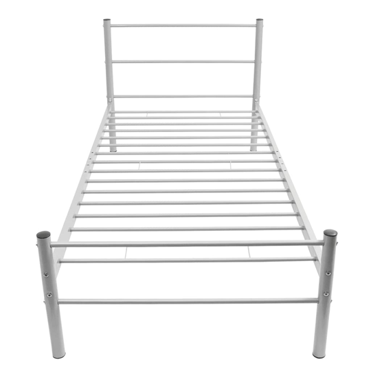 vidaXL Sängynrunko harmaa metalli 90x200 cm