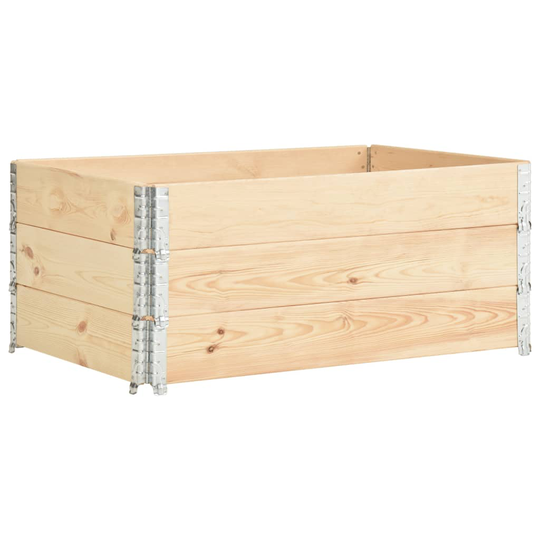 vidaXL Kuormalavan reunukset 3 kpl 100x150 cm täysi mänty