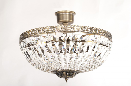 Classic kristallplafond mellan (antiikki messinki)