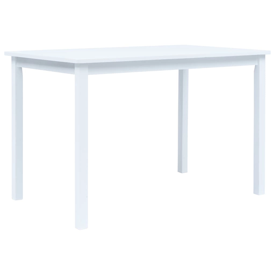 vidaXL Ruokapöytä valkoinen 114x71x75 cm kumipuu