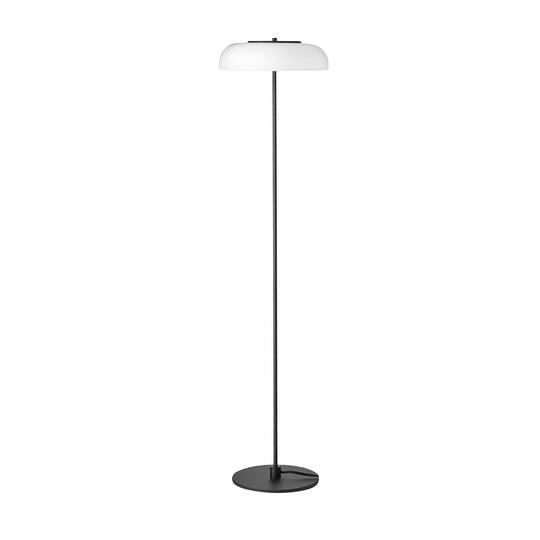 Nuura Blossi Floor Ø 29-LED-lattiavalo musta/valk.
